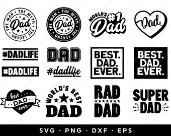 Fathers Day SVG Bundle, Dad SVG Bundle, Fathers Day 2024 SVG, Happy Fathers Day svg, clipart, instant download, cricut, silhouette, eps, png