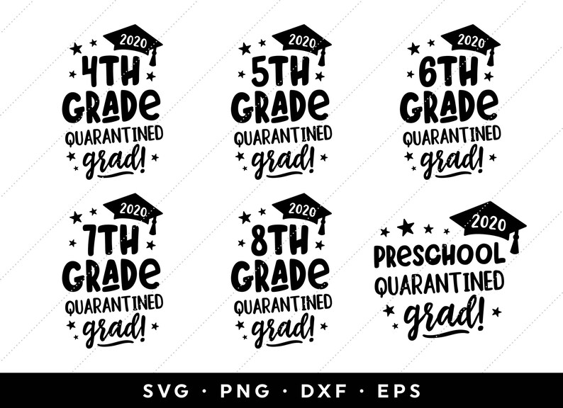 Download Quarantine Graduation 2020 SVG Design Bundle Kindergarten | Etsy
