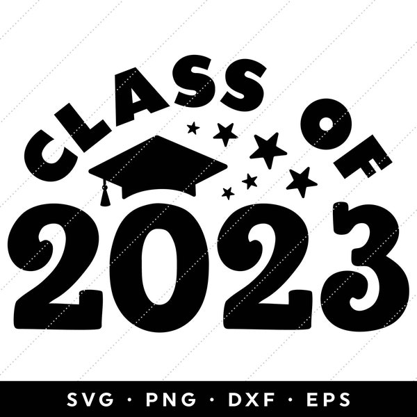 Classe del 2023 SVG, Anziani 2023 SVG, Laurea 2023 SVG, Cappello di laurea 2023 SVG, file SVG, ClipArt, Cricut, Silhouette, SVG, PNG