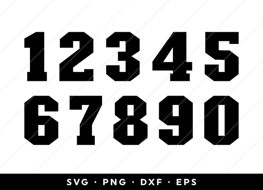 Sports Numbers SVG, Jersey Numbers SVG, Varsity Fonts SVG, Team Uniform