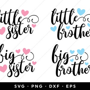 Große kleine Schwester Bruder SVG, Bro Sis SVG Bundle, neue Baby Body svg, Geschwister svg, ClipArt, Cricut, Silhouette, sofortiger download