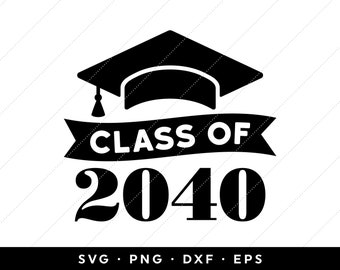 Class of 2040 SVG, Seniors 2040 SVG, Graduation 2040 SVG, 2022 Graduation Cap svg, svg files, clip art, cricut, silhouette, svg, png