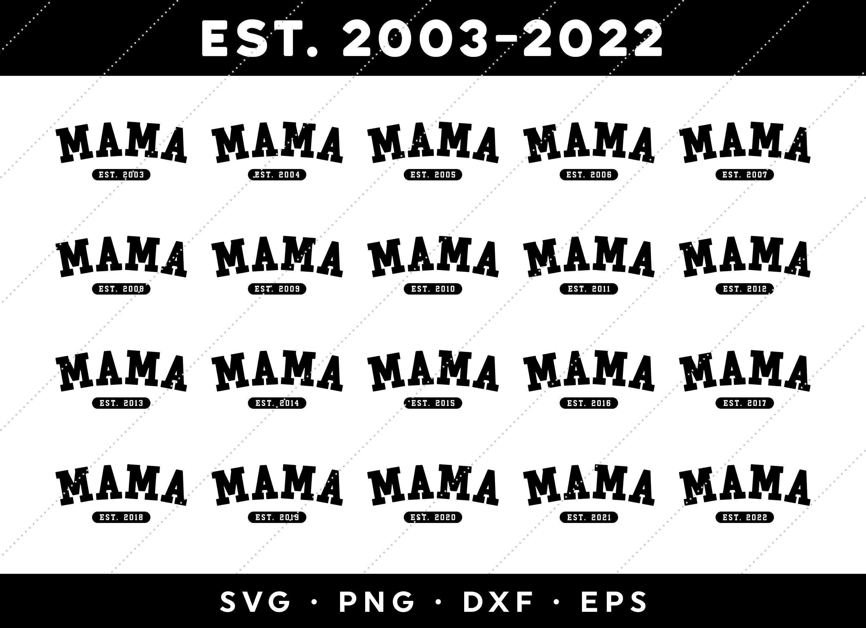 Mama Est SVG Bundle New Mom Svg New Mama Svg 2011 2012 2013 | Etsy Canada