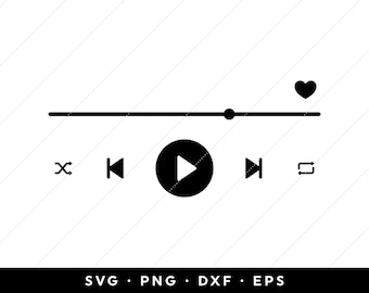 Music Player SVG, Audio Controls SVG, Music Player Buttons, Clipart, Cricut, Silhouette, Template, Instant Download, Cutting Files