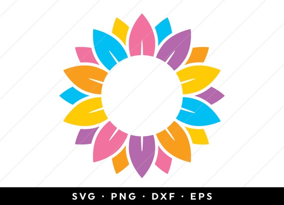 Download Rainbow Sunflower Svg Flower Svg Sunflower Svg Files Etsy