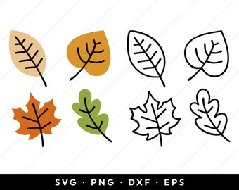 Fall Leaves SVG, Leaf SVG, Fall Design, clip art, cricut, silhouette, png eps svg dxf files, instant download
