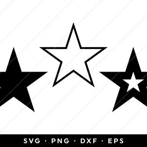 Sterne SVG, Stern SVG-Bundle, Stern Clip Art, Stern Clipart, Stern Schneidedateien, Stern Kontur, Cricut, Vorlage, Sofortiger Download, Schneidedateien