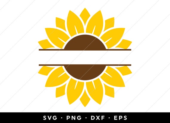 Sunflower Monogram SVG, Flower Svg, Sunflower Svg Files, Sunflower Cricut, Silhouette, Instant Download, Decal, Cutting Cut Files, png, dxf