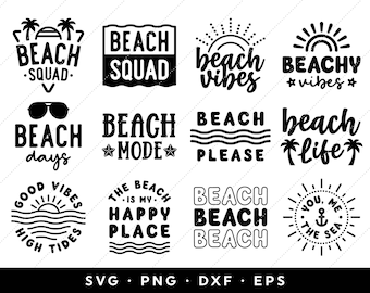 ビーチ SVG バンドル、夏 SVG、バケーション SVG、ビーチ プリーズ SVG、ビーチ シャツ SVG、ビーチのことわざ、ビーチ ライフ、クリップアート、クリカット、シルエット