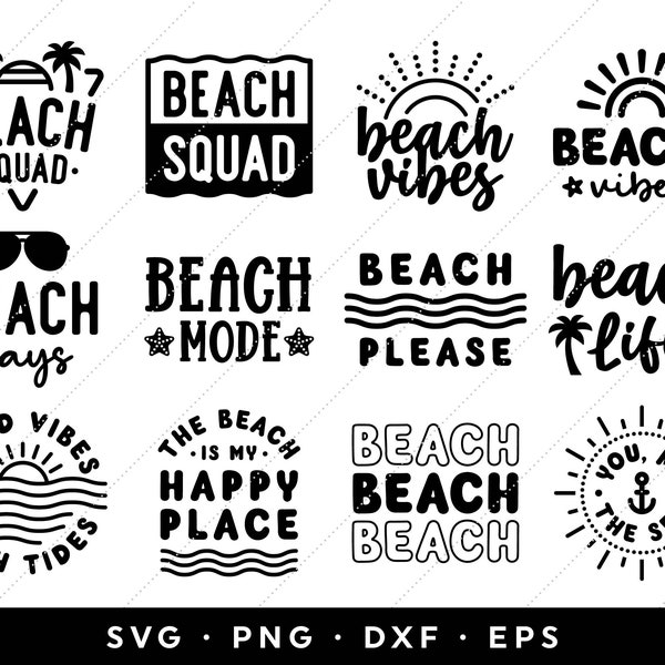 Beach SVG Bundle, Summer SVG, Vacation SVG, Beach Please svg, Beach Shirt svg, Beach Sayings, Beach Life, Clipart, Cricut, Silhouette