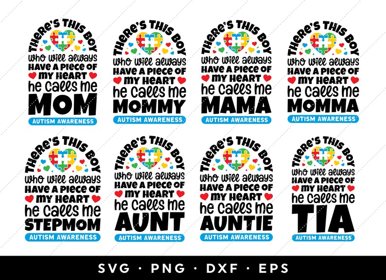 Autism Mom SVG Bundle Autism Mama Mom Grandma Nana Dad SVG ...