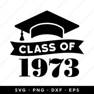 Klasse von 1973 SVG, Reunion SVG, Graduation SVG, 1973 Graduation Cap svg, SVG-Dateien, Clip Art, Cricut, Silhouette, svg, png