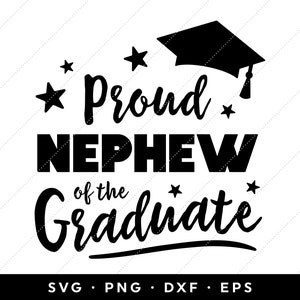 Orgoglioso nipote del laureato SVG, laurea SVG, design camicia di laurea, classe del 2024 SVG, clip art, cricut, svg, png, dxf, file eps