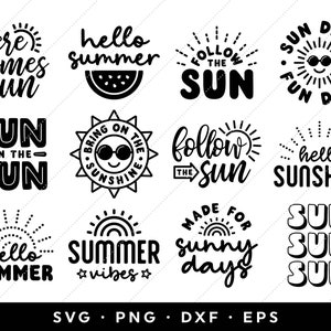 Sommer SVG Bundle, Hallo Sommer SVG, Urlaub SVG, Sommer Shirt svg, Sonnenschein Sonnige Tage Sommer Vibes Spaß Sonne, Clipart, Cricut, Silhouette