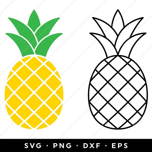 Pineapple SVG, Pineapple Clipart PNG, Vector Decal, Fruit, Tropical, Summer, Cricut, Silhouette, Template, Instant Download, Cutting Files