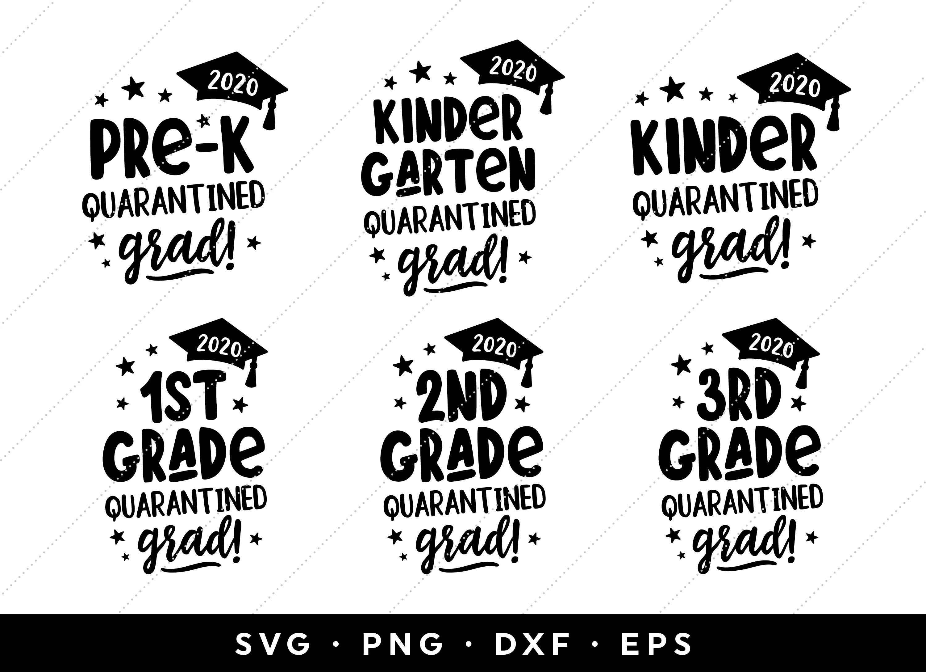 Download Quarantine Graduation 2020 SVG Design Bundle Kindergarten | Etsy