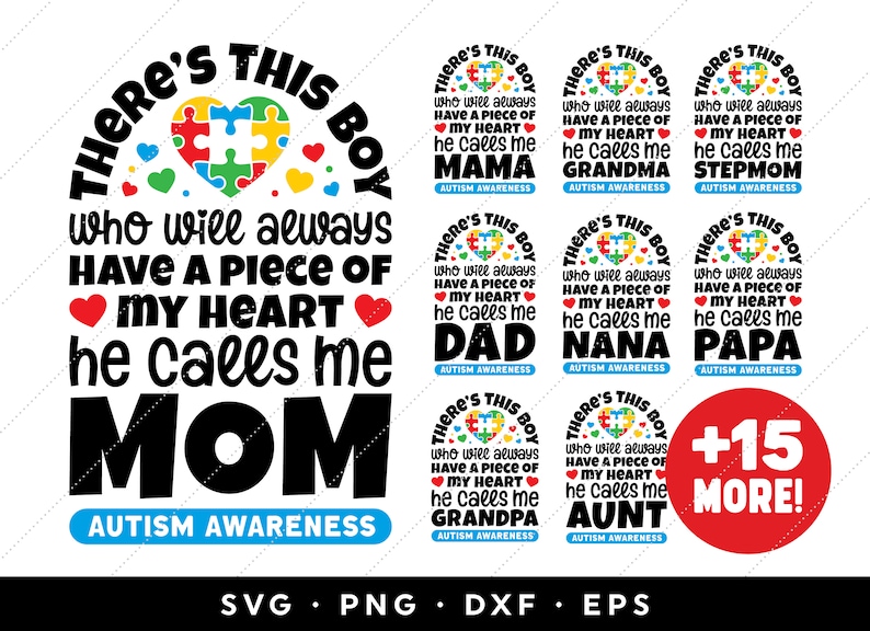Download Autism Mom SVG Bundle Autism Mama Mom Grandma Nana Dad SVG ...