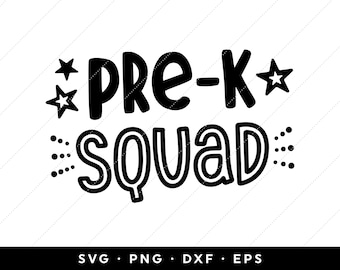 Pre-K Squad SVG, Pre-K Regreso a la Escuela SVG, Camisa Pre-K SVG, Camisa de Regreso a la Escuela svg, Primer Día svg, Archivo de Corte, Imágenes Prediseñadas, Descarga Instantánea