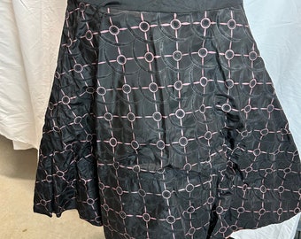 Vintage Koro Black and Pink Stiffened Crinoline Petticoat Underskirt Size Small