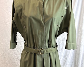 Vintage Willi of California Army Green Dress Size 14