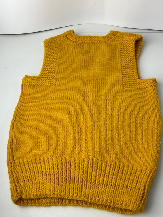 Vintage Mustard Yellow Hand Knit Child's Sweater … - image 6