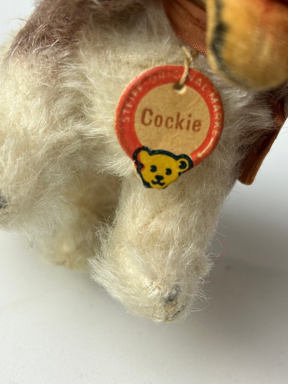Vintage Steiff 'cockie' Brown and White Cocker Spaniel Dog 1950s