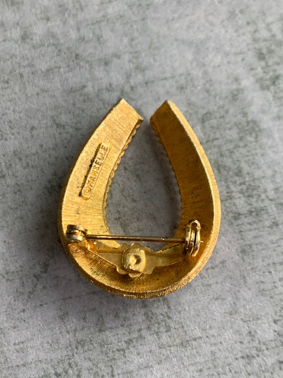 Boutons De Manchette Vintage - Forme Fer à Cheval Et Fouet, Finition Or - Occasion, état à Vérifier