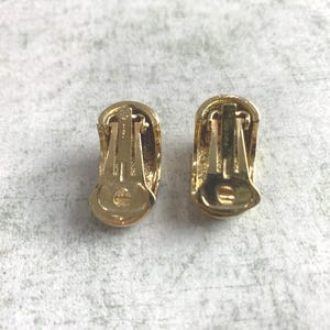 Vintage Valentino Rhinestone and Gold Clip On Earrings image 5