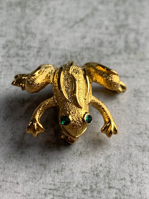 Vintage Napier Gold Frog Brooch
