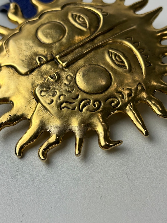 Vintage Maxine Denker 1985 Sun Face Belt Buckle w… - image 10