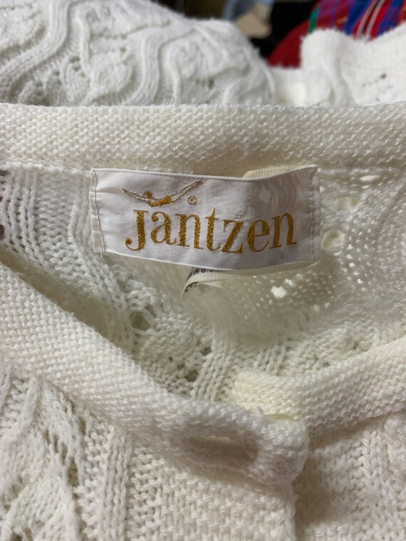 Vintage Jantzen 1960s Ivory Cardigan Sweater - Si… - image 7