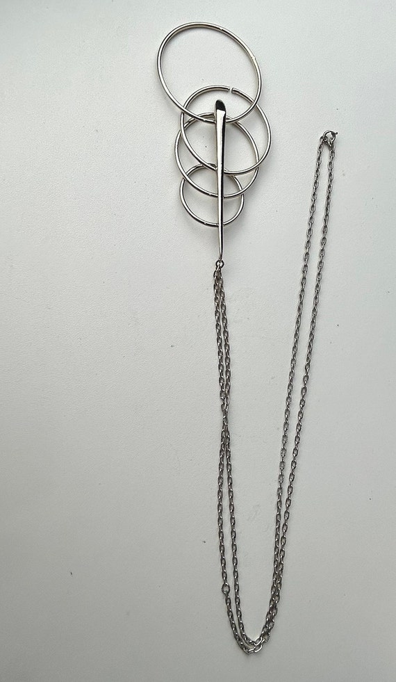 Vintage Silver Articulated Circles Necklace - image 5
