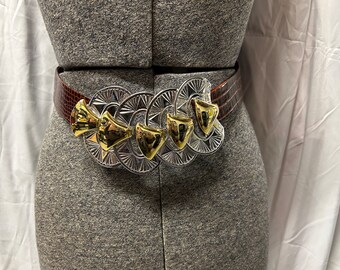 1990s Alexis Kirk  + Gold Infinity Snakeskin Adjustable Belt 1990s Alexis Kirk + Gold Infinity Snakeskin Adjustable Belt  main image 2