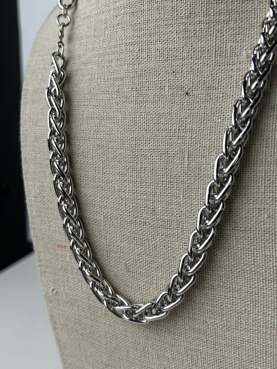 Vintage Monet Silver Rope Necklace