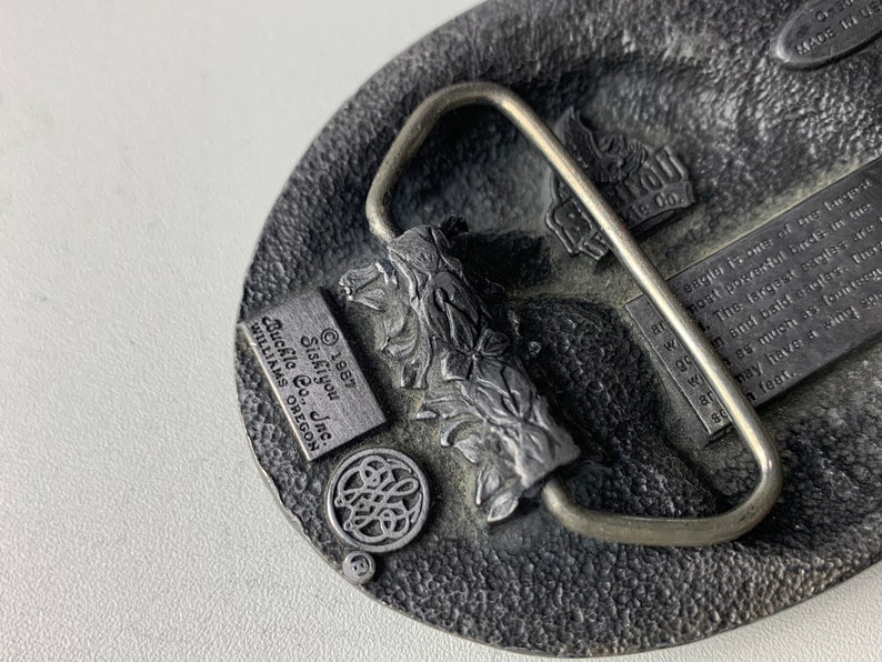 Vintage Eagle Bergamot Brass Works Silver Tone Belt Buckle Etsy