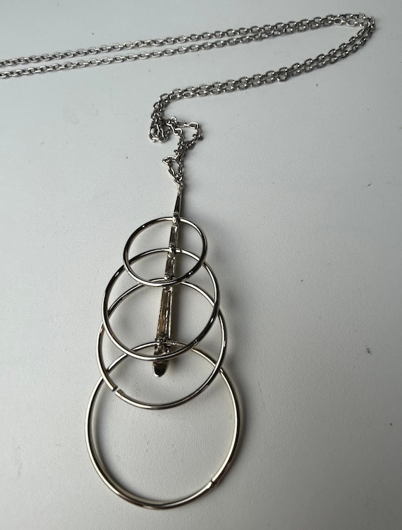 Vintage Silver Articulated Circles Necklace - image 6