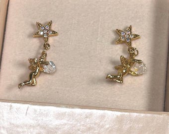 Vintage Kirk's Folly Gold Cherub Post Earrings