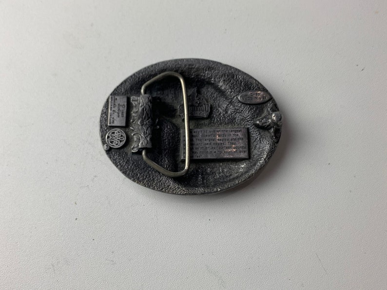 Vintage Eagle Bergamot Brass Works Silver Tone Belt Buckle Etsy