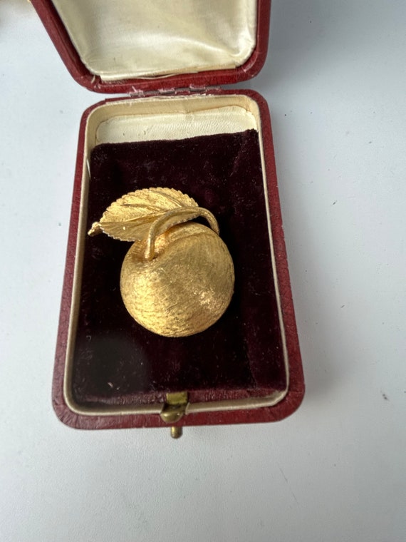 Vintage BSK Golden Apple Brooch