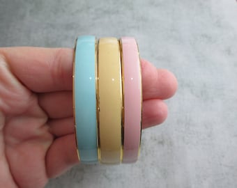 Vintage Set of Three Pastel Enamel Japan Bangles