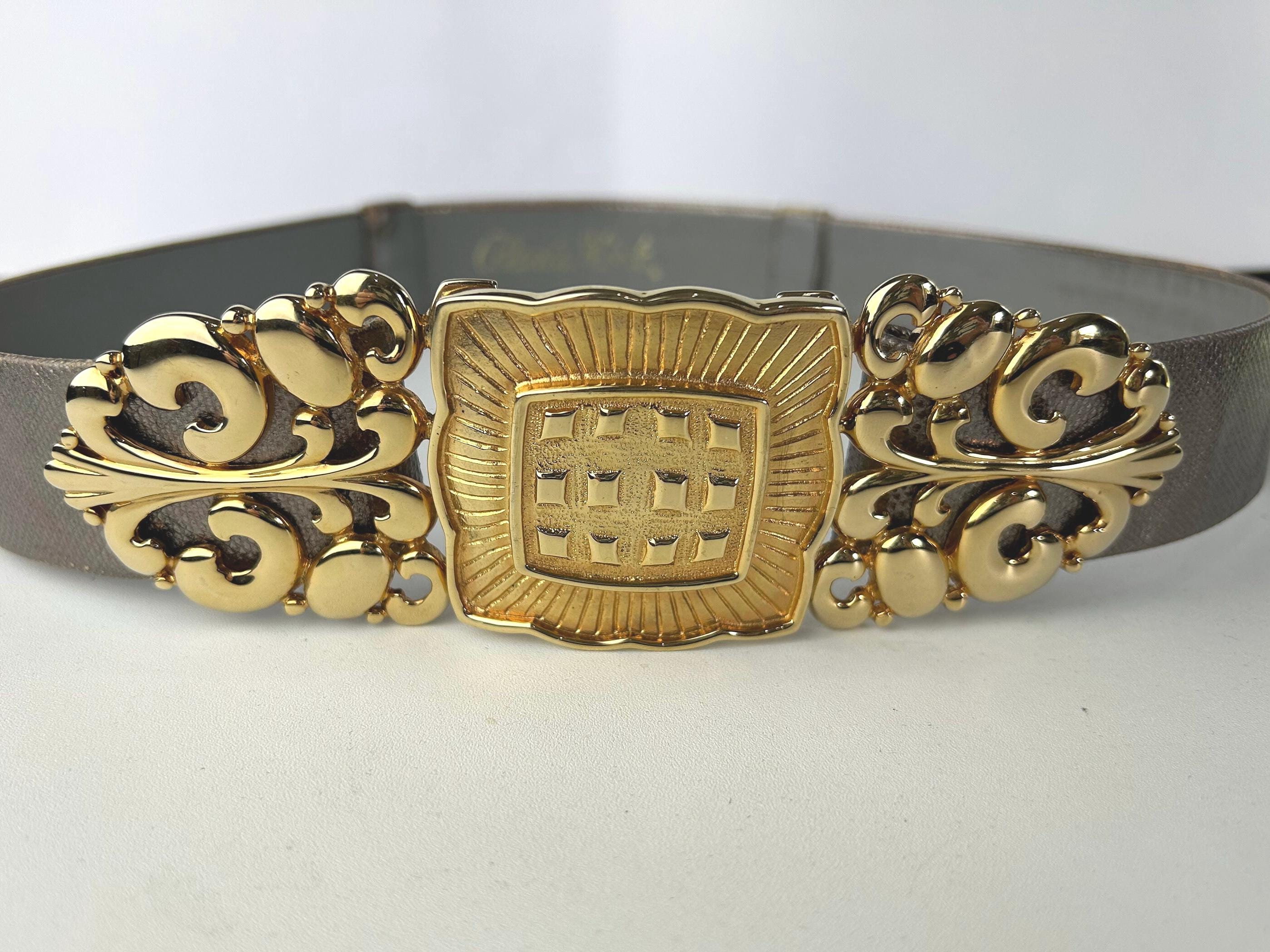 Vintage Alexis Kirk Gold Tone Belt Buckle With Silver  display picture 1
