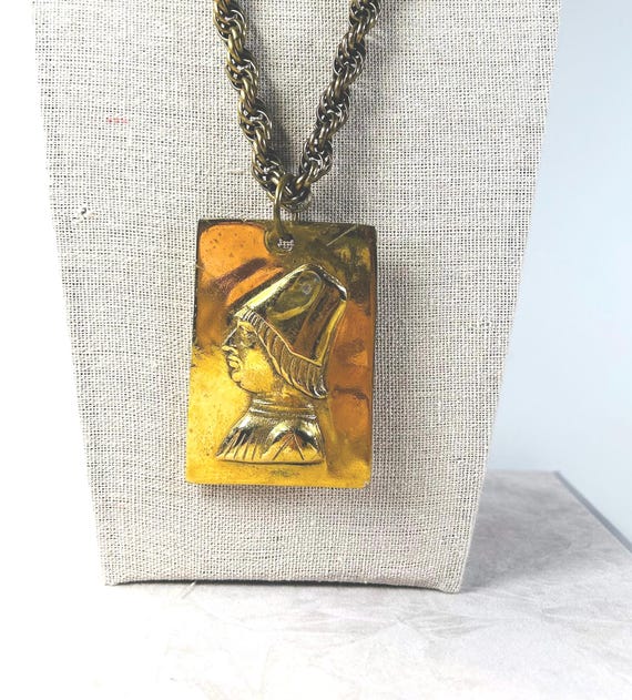 Vintage Alva Museum Replicas Necklace With Renaissance Man's Bust