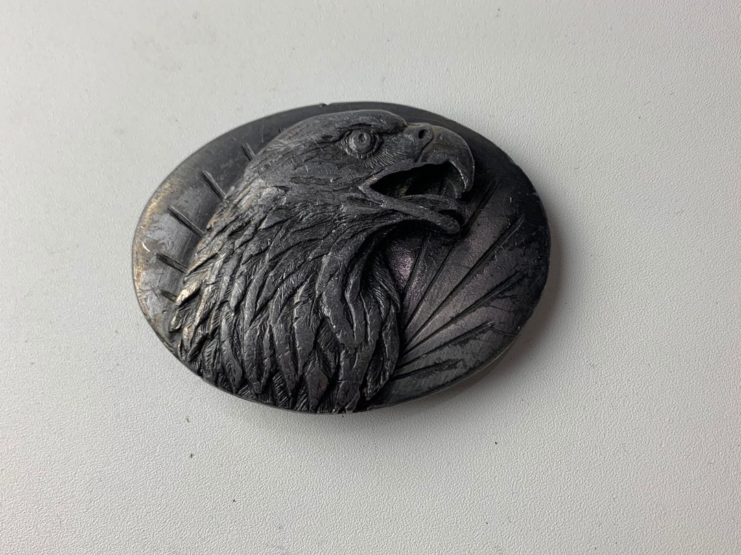Vintage Eagle Bergamot Brass Works Silver Tone Belt Buckle 1987 Etsy
