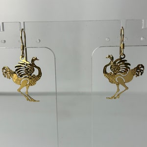 Wild Bryde Gold Ostrich Earrings