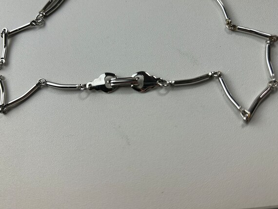 Vintage Silver Tone Dangle Statement Necklace - image 5