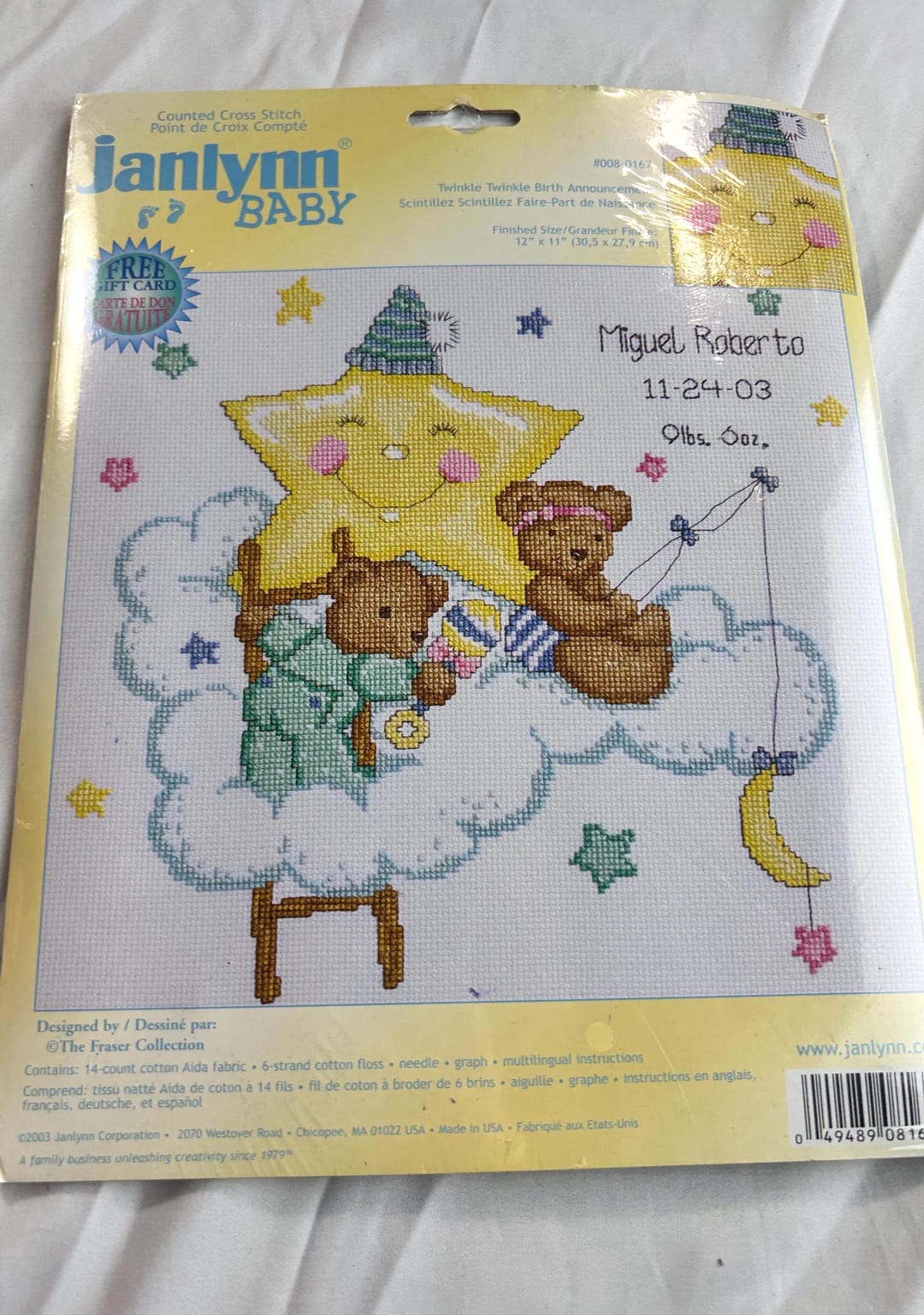 Vintage Janlynn Baby Birth Announcement Cross Stitch Kit - Etsy