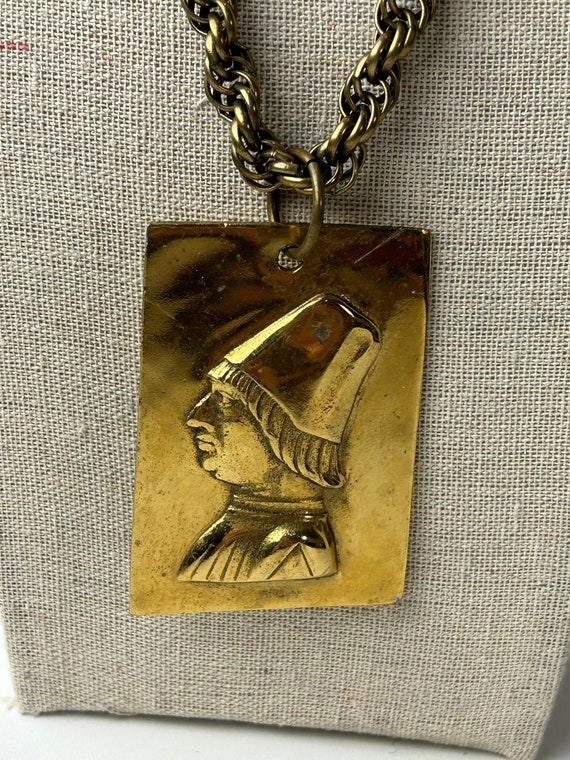 Vintage Alva Museum Replicas Necklace With Renaissance Man's Bust