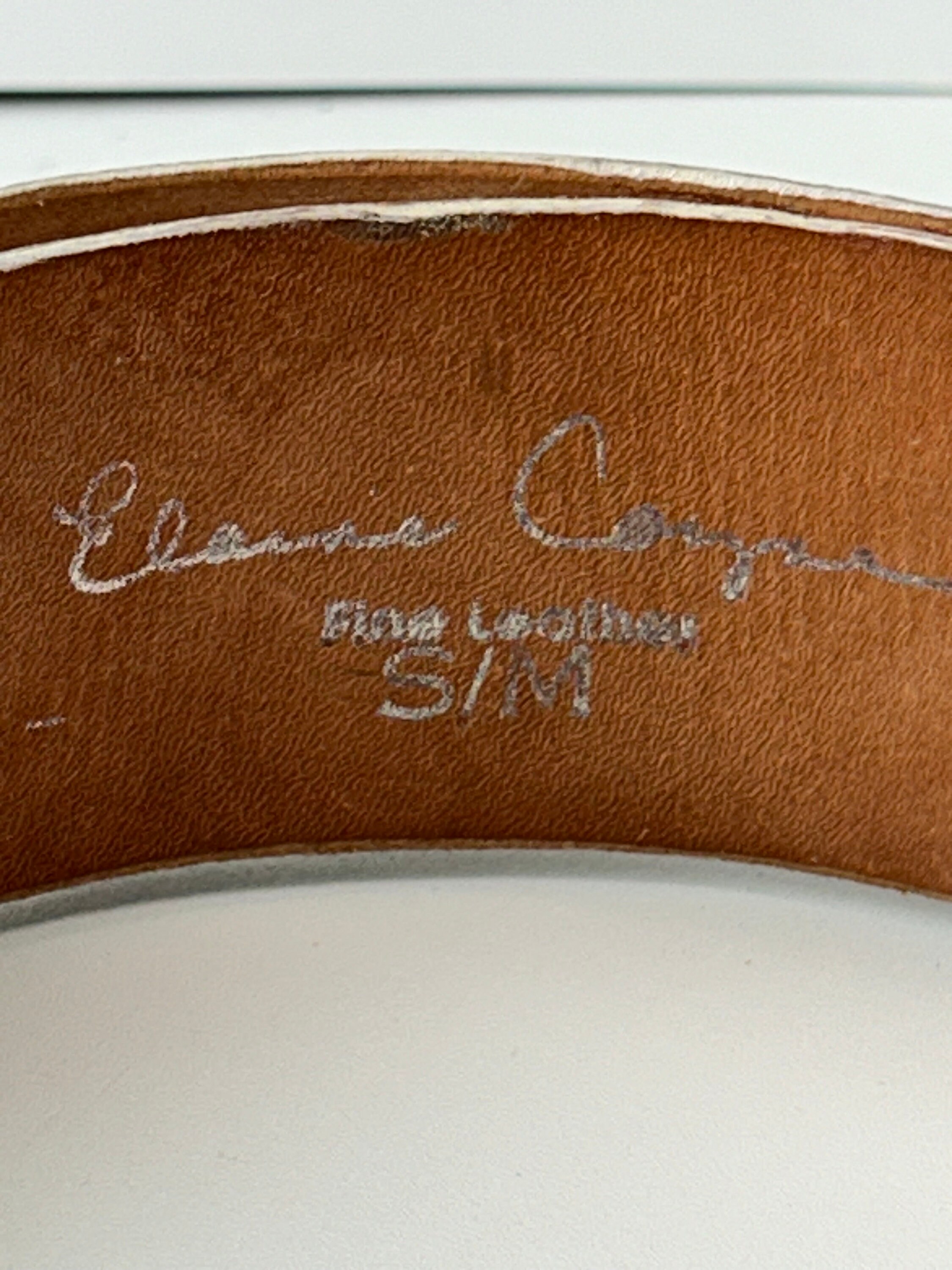 Vintage Elaine Coyne Leather Modernist Belt Size S/M - Etsy
