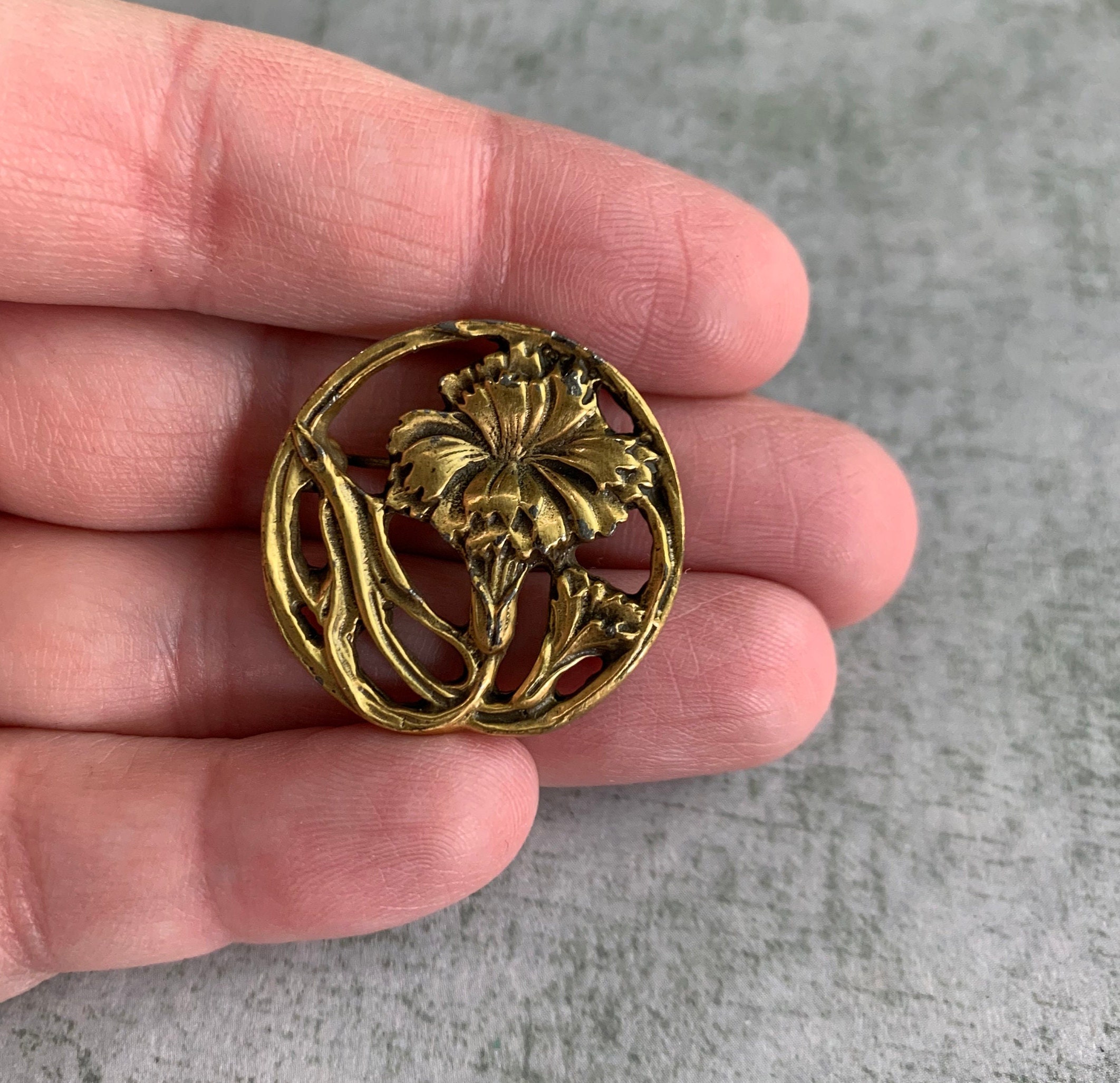 Vintage Alva Museum Replica Gold Tone Flower Brooch - Etsy