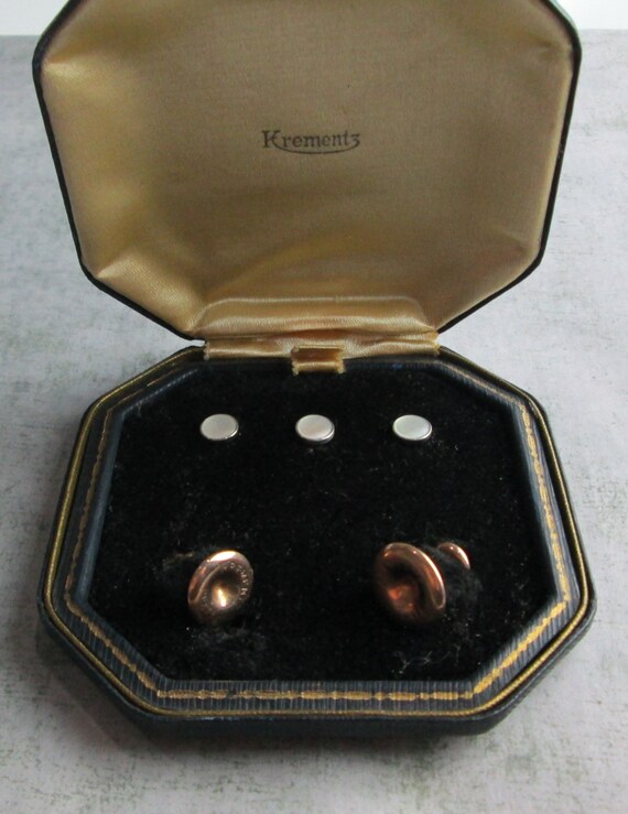 Krementz Gold Overlay Cufflinks with original box packaging vintage